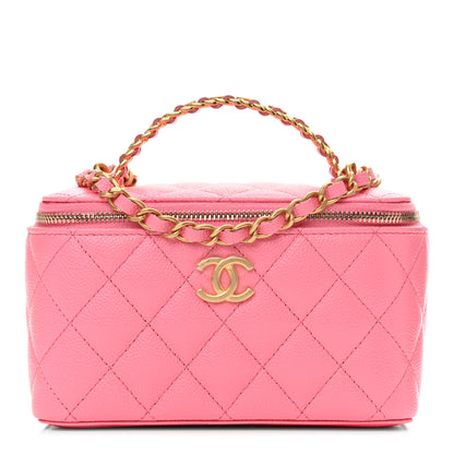 Chanel Shiny Caviar Quilted Pick Me Up Vanity Case Pink 1 of 11