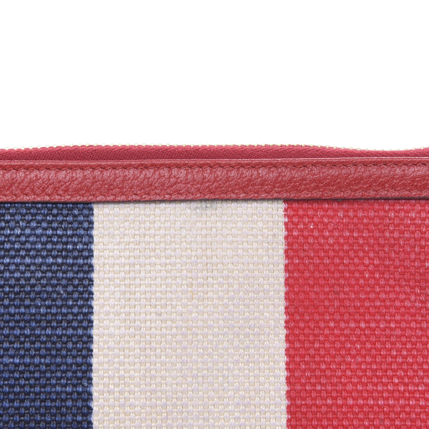 Canvas Sylvie Stripe Logo Zip Pouch Mystic White Hibiscus Red Maritime
