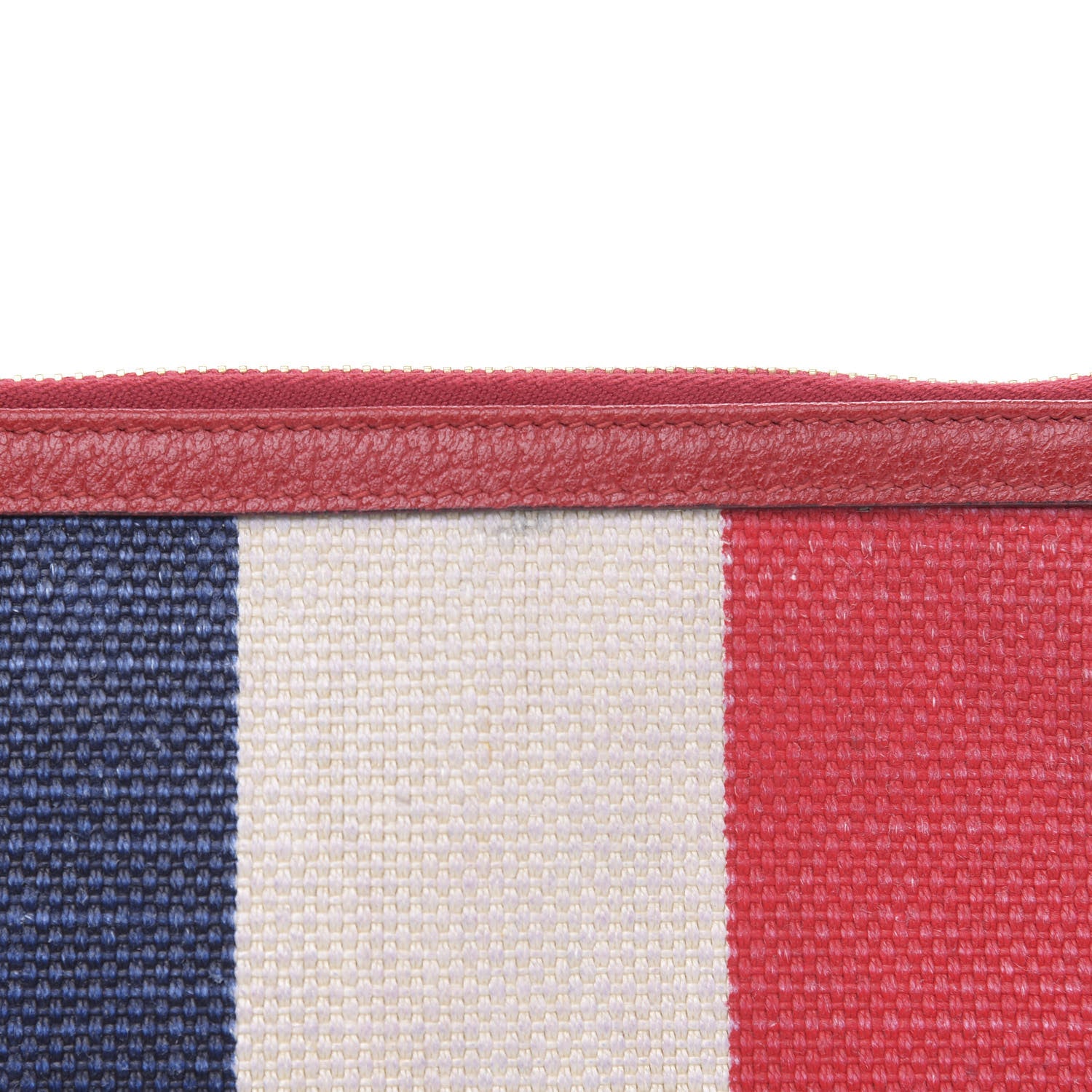 Gucci Canvas Sylvie Stripe Logo Zip Pouch Mystic White Hibiscus Red Maritime 13 of 14