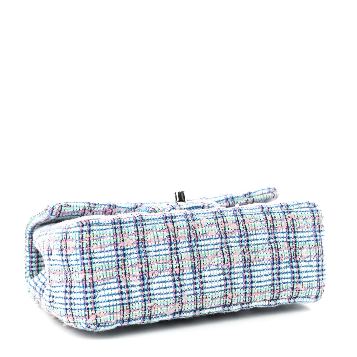 Tweed Quilted Mini Rectangular Flap Blue