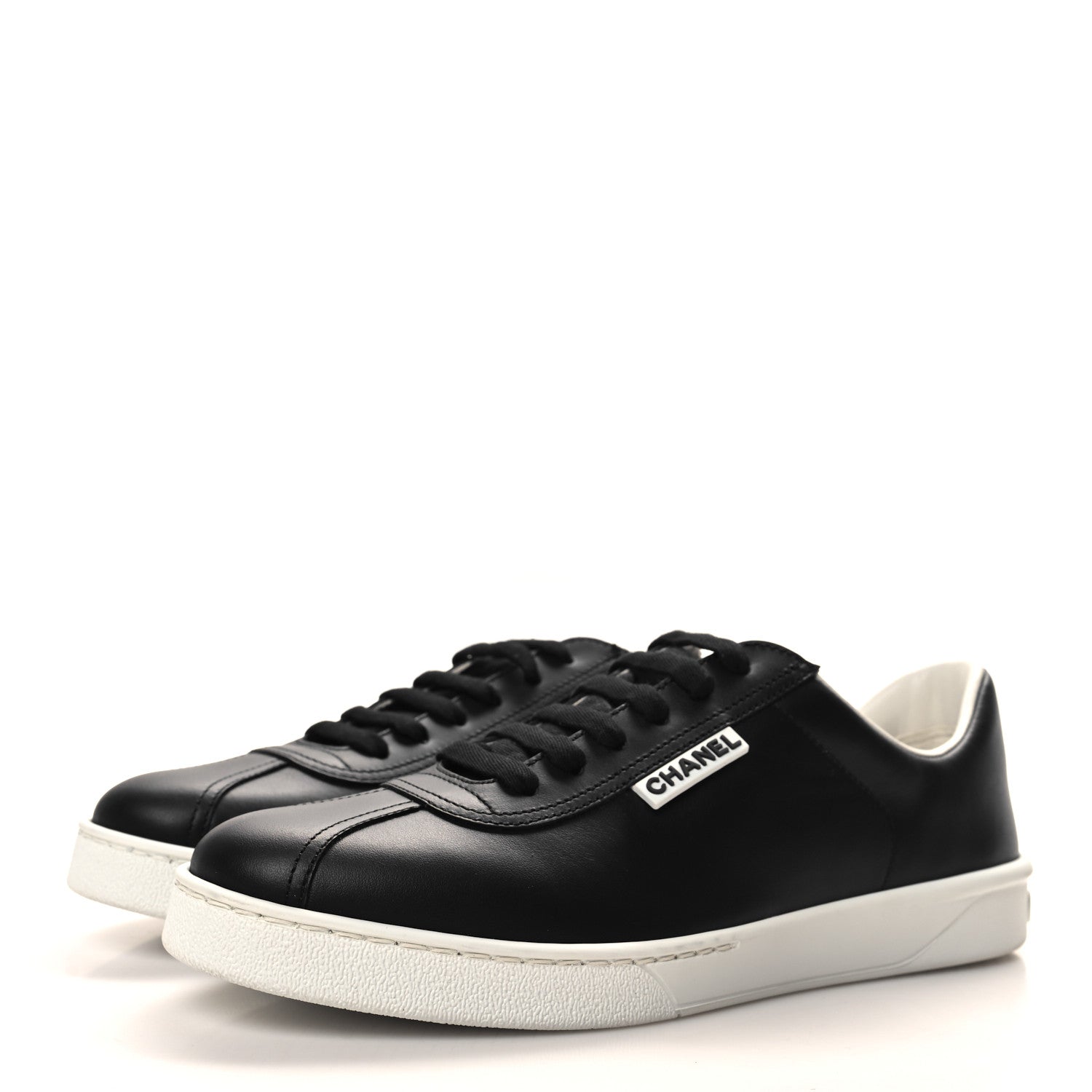 Chanel Calfskin CC Womens Sneakers 39 Black 3 of 8