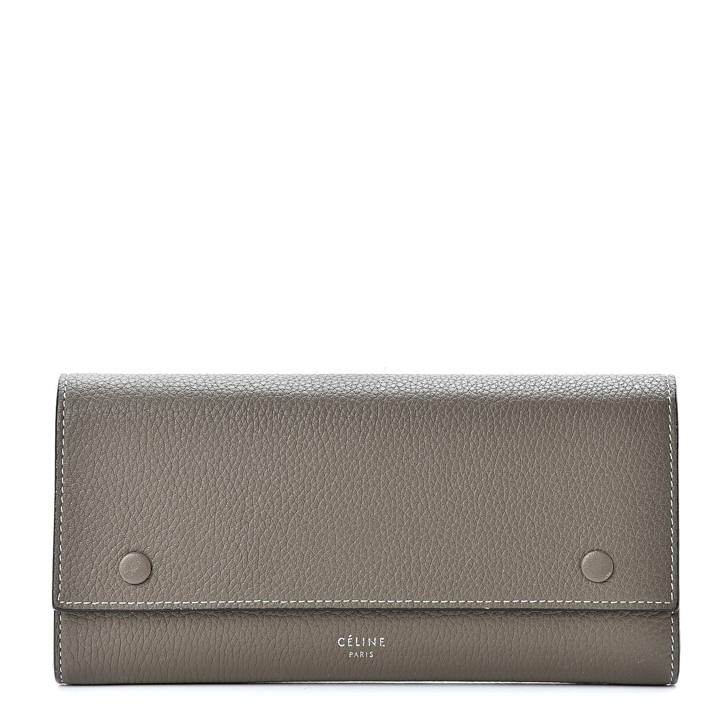 Drummed Calfskin Large Multifunction Flap Wallet Souris