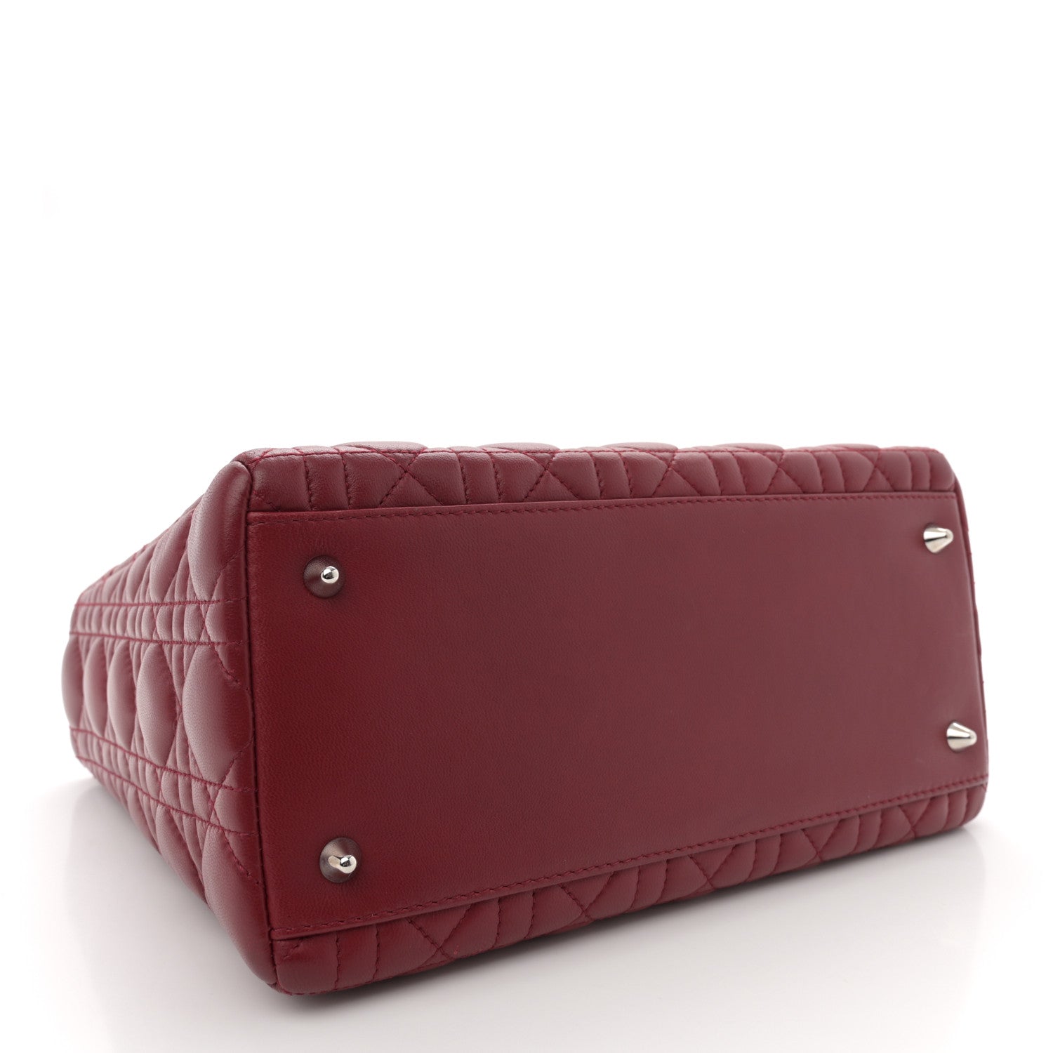 Christian Dior Lambskin Cannage Medium Lady Dior Dark Red 4 of 10