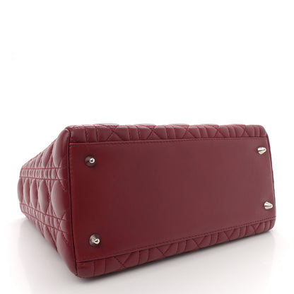 Christian Dior Lambskin Cannage Medium Lady Dior Dark Red 4 of 10