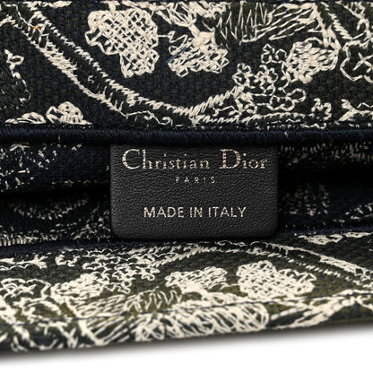 Christian Dior Canvas Embroidered Large Toile De Jouy Reverse Book Tote Blue 6 of 10