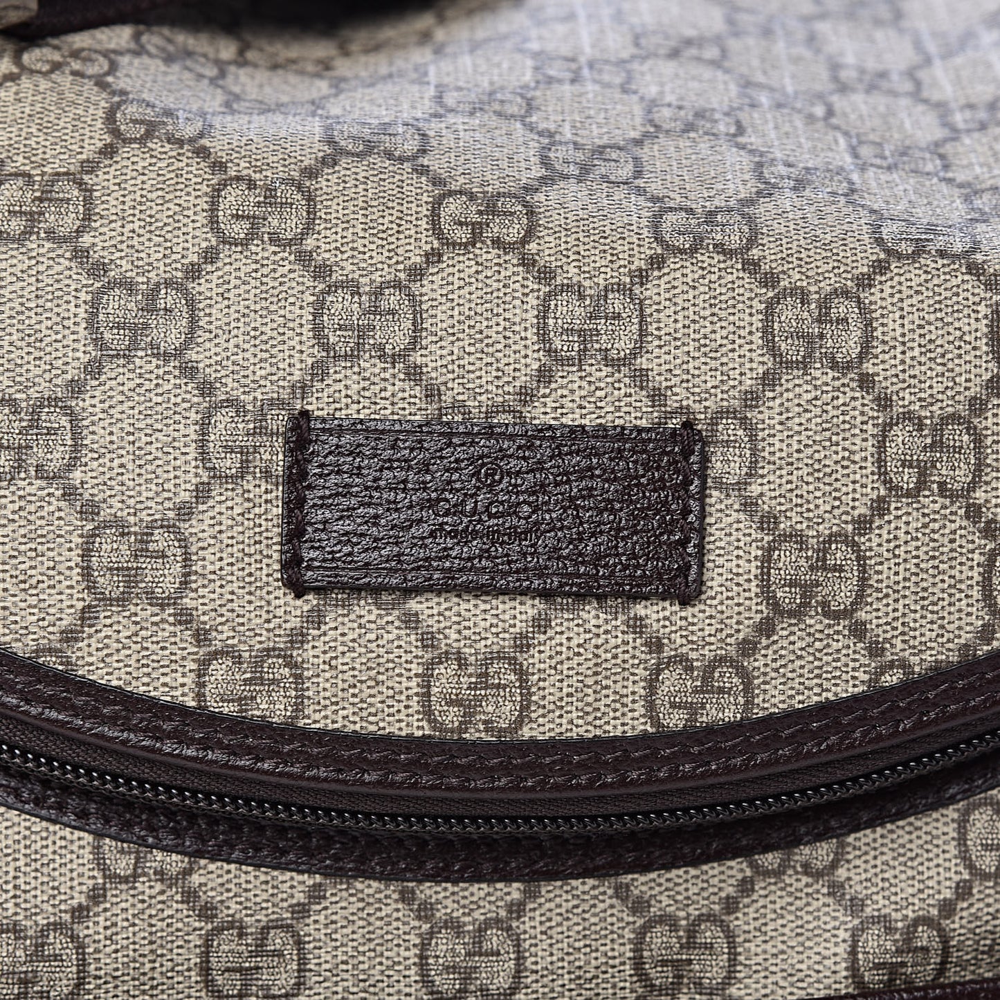 GG Supreme Monogram Selleria Calfskin Large Diaper Bag Beige Ebony Cocoa Dark Chocolate