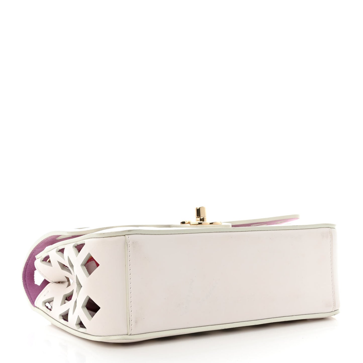 Lambskin Small Sea Through Flap White Multicolor