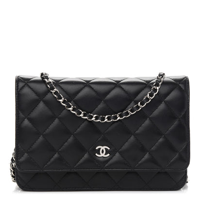 Chanel Lambskin Quilted Wallet On Chain WOC Black 1 of 11