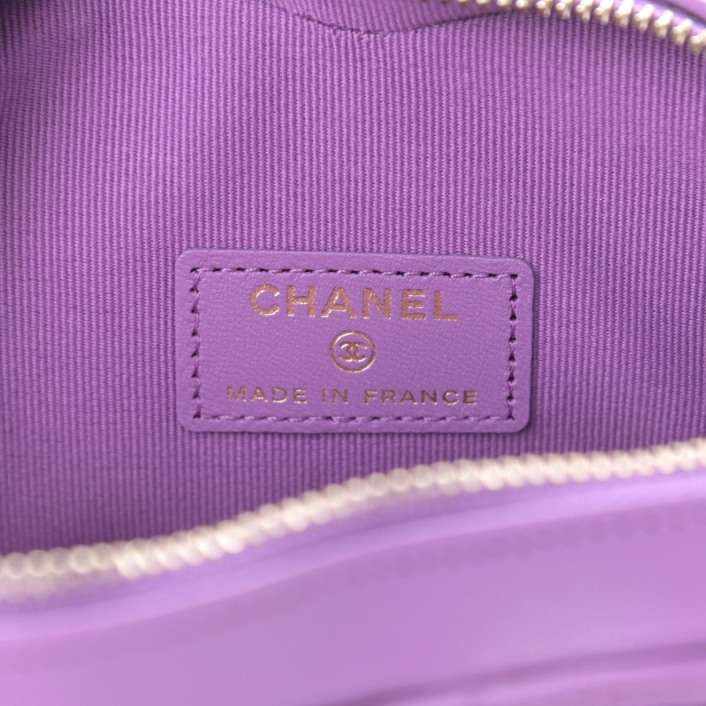Lambskin Quilted CC In Love Heart Clutch With Chain Purple