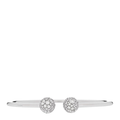 Tiffany 18K White Gold Diamond HardWear Ball Wire Bracelet 1 of 4