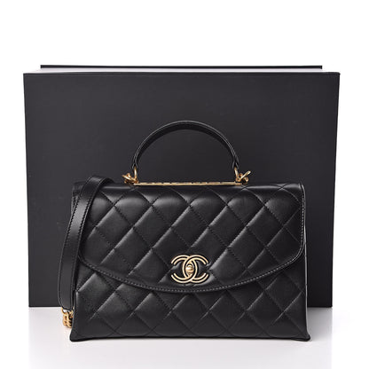 Chanel Lambskin Quilted Large Trendy Spirit Top Handle Bag Black 11 of 11