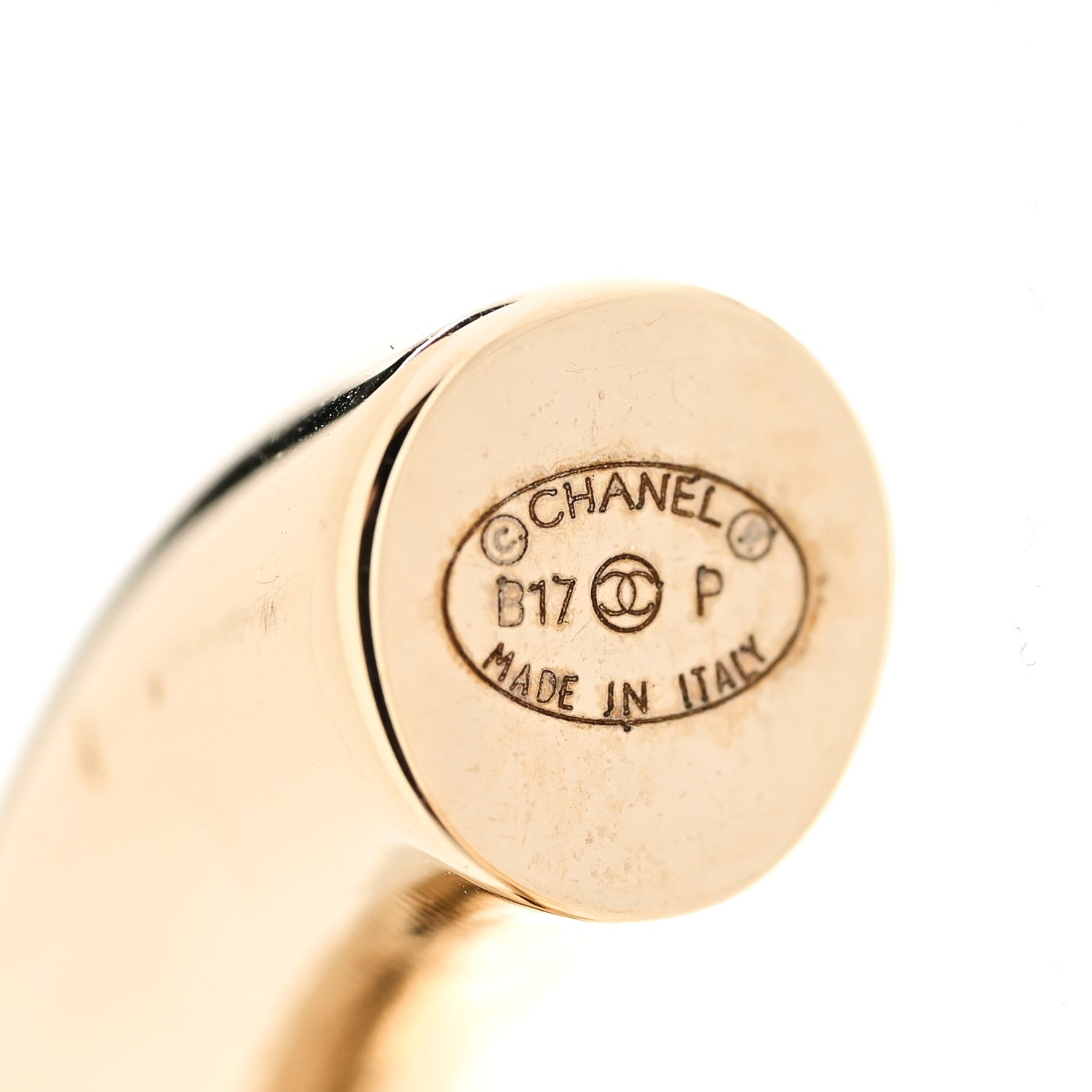 Chanel Metal Large CC Earrings Light Gold 4 of 4