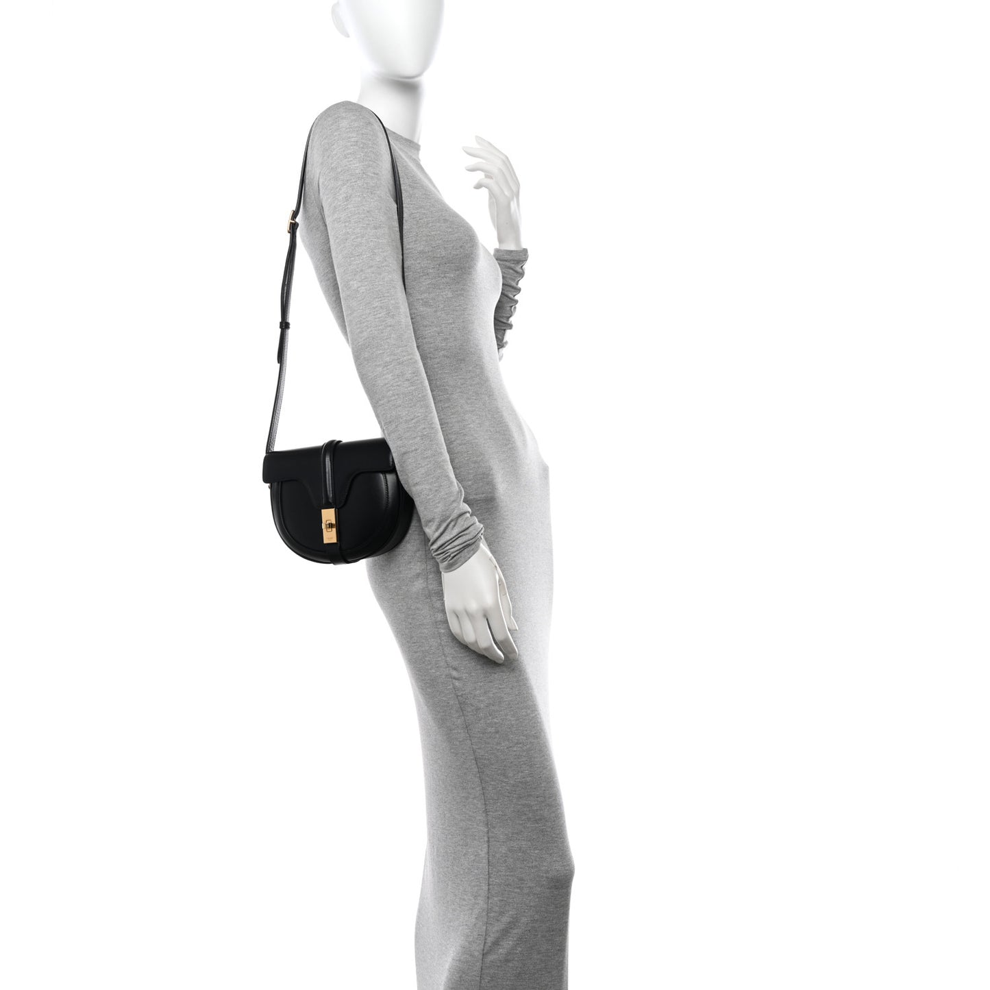 Satinated Calfskin Besace Small 16 Black