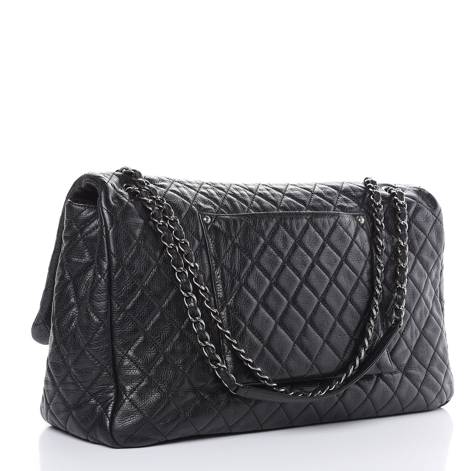 Chanel Calfskin Quilted XXL Travel Flap Bag Black 3 of 10