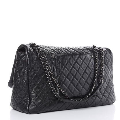 Chanel Calfskin Quilted XXL Travel Flap Bag Black 3 of 10