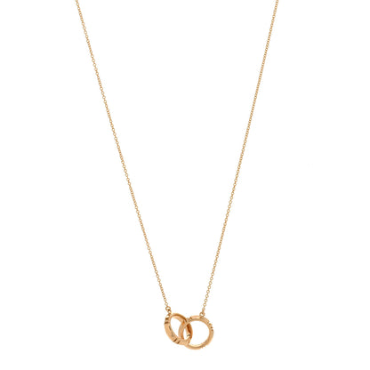Tiffany 18K Rose Gold Interlocking Atlas Open Pendant Necklace 1 of 5