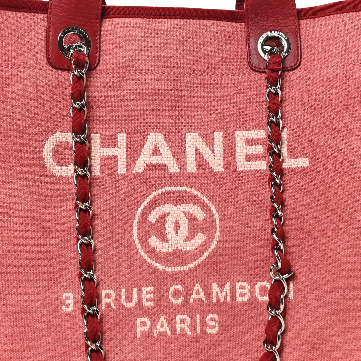 Canvas Medium Deauville Tote Red