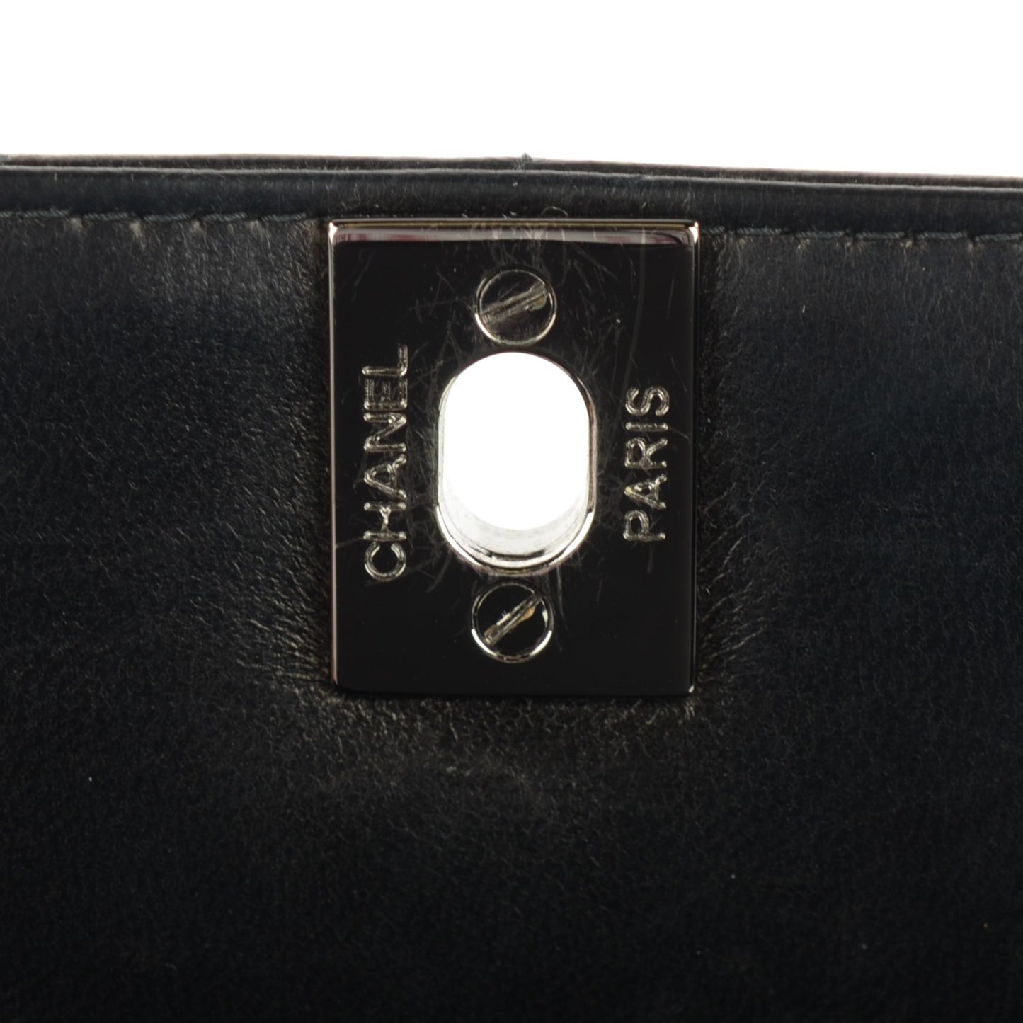 Lambskin Quilted East West Chocolate Bar Flap Black