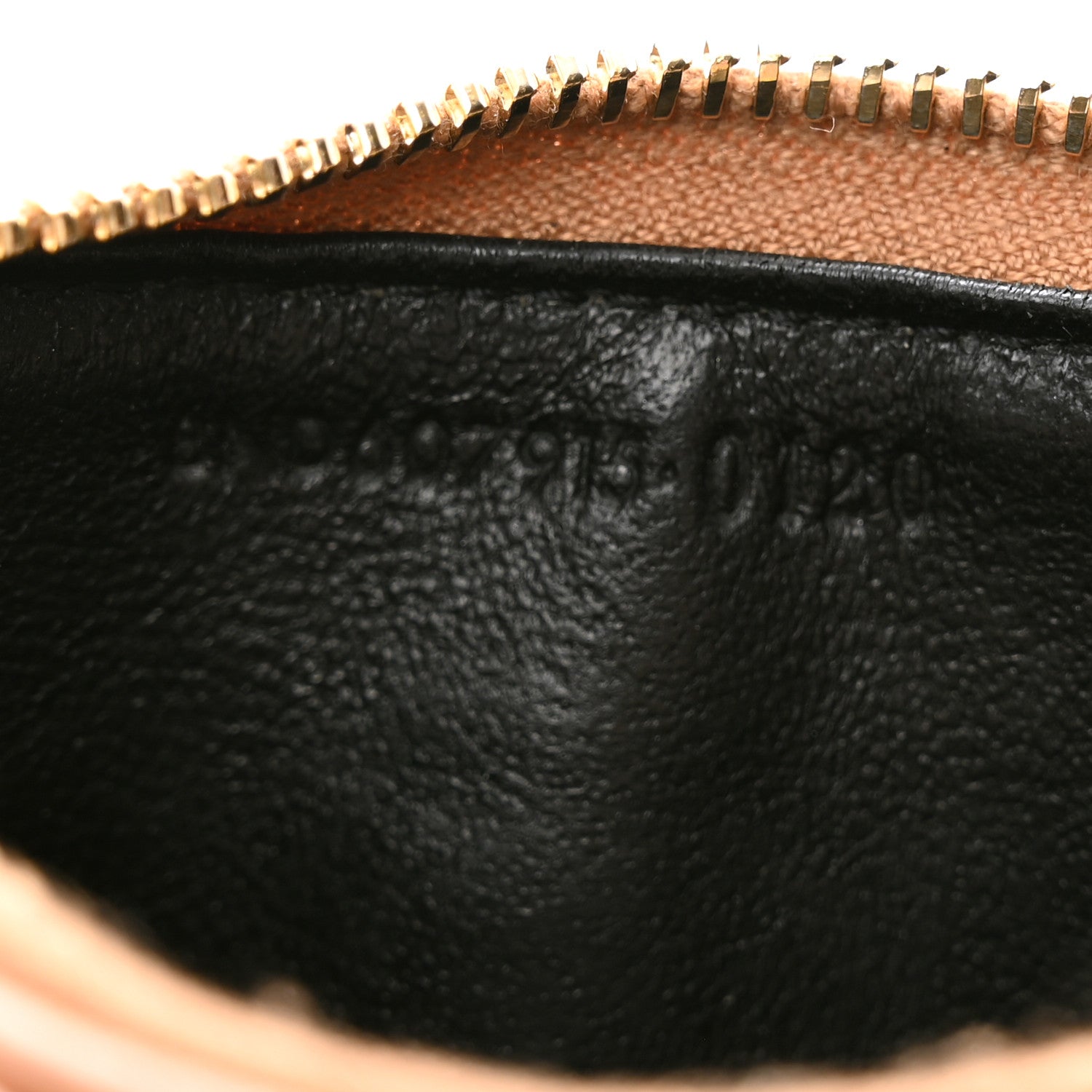 Saint Laurent Grain De Poudre Matelasse Chevron Monogram Fragments Zippered Card Case Cork 7 of 9