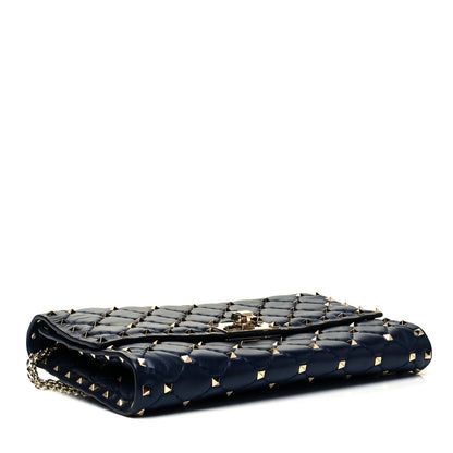 Valentino Garavani Nappa Rockstud Spike Wallet on Chain Marine 4 of 8