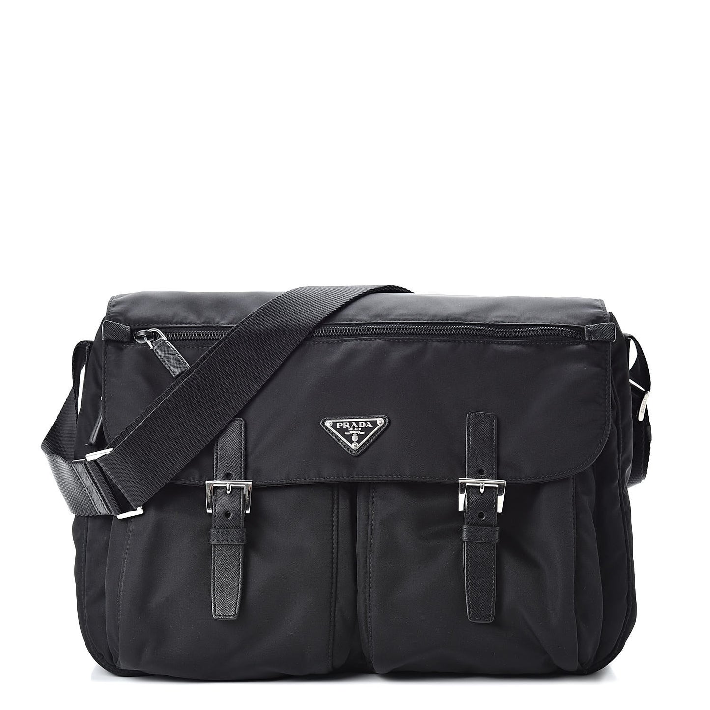 Nylon Vela Messenger Bag Black