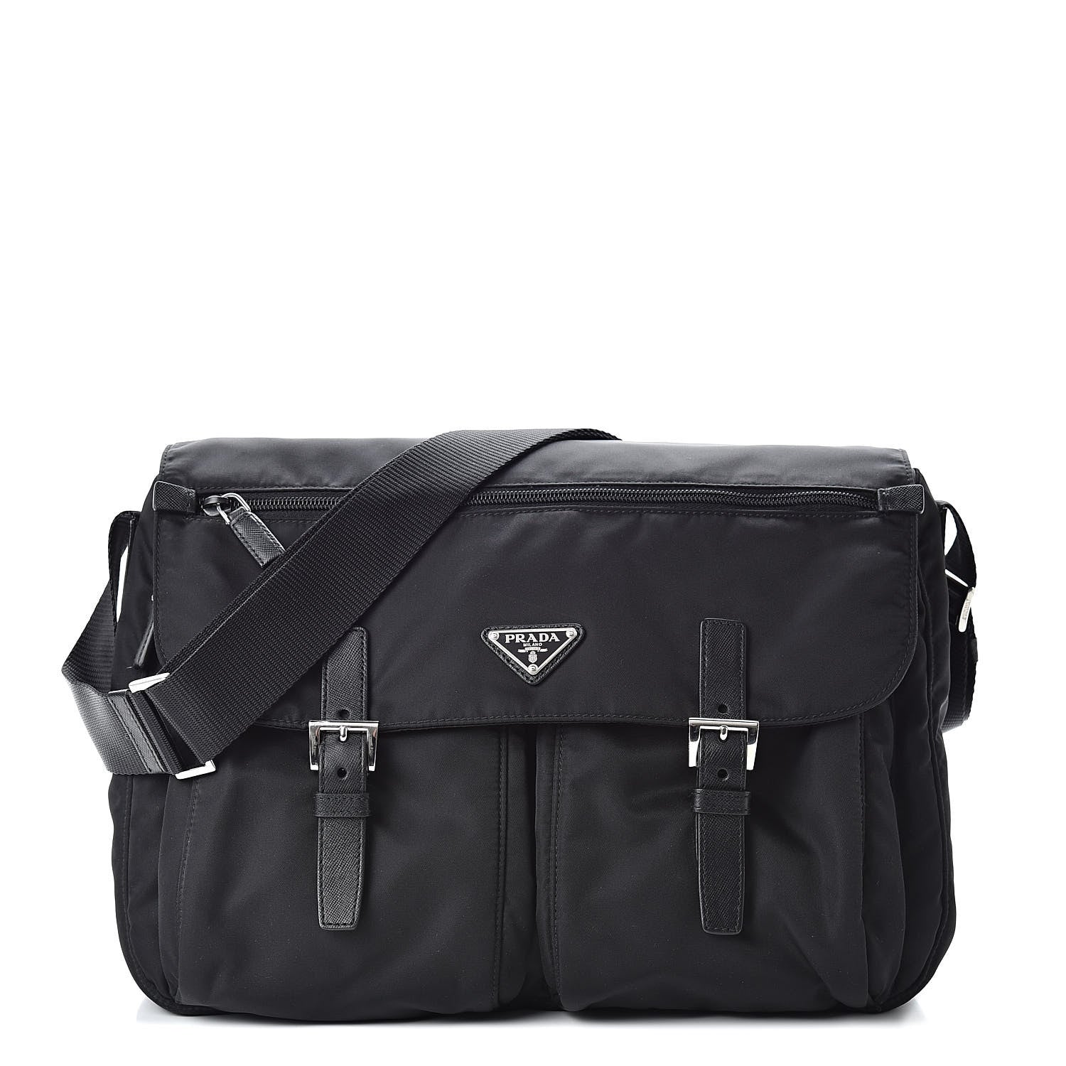 Prada Nylon Vela Messenger Bag Black 1 of 13