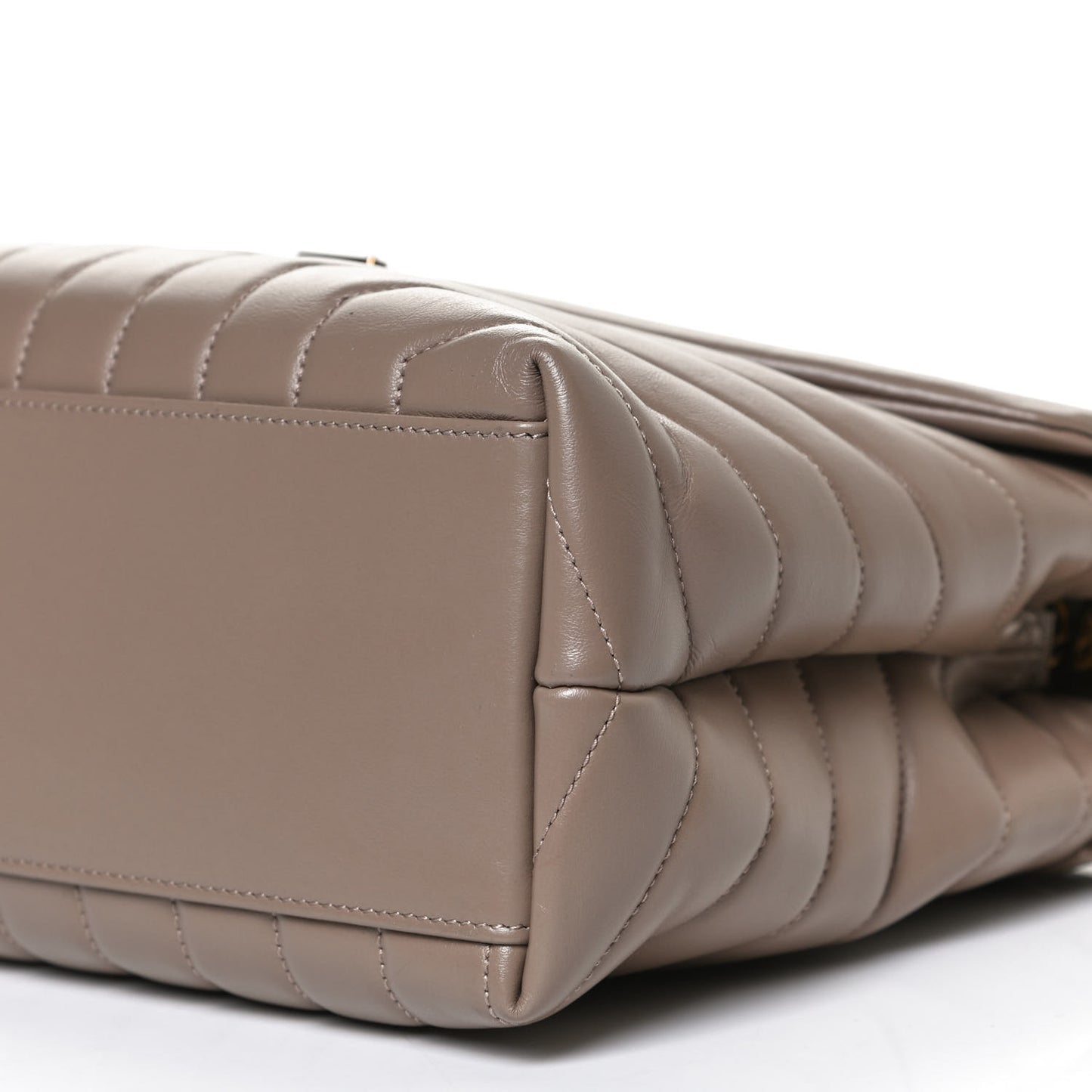 Calfskin Y Quilted Monogram Medium Loulou Chain Satchel Taupe