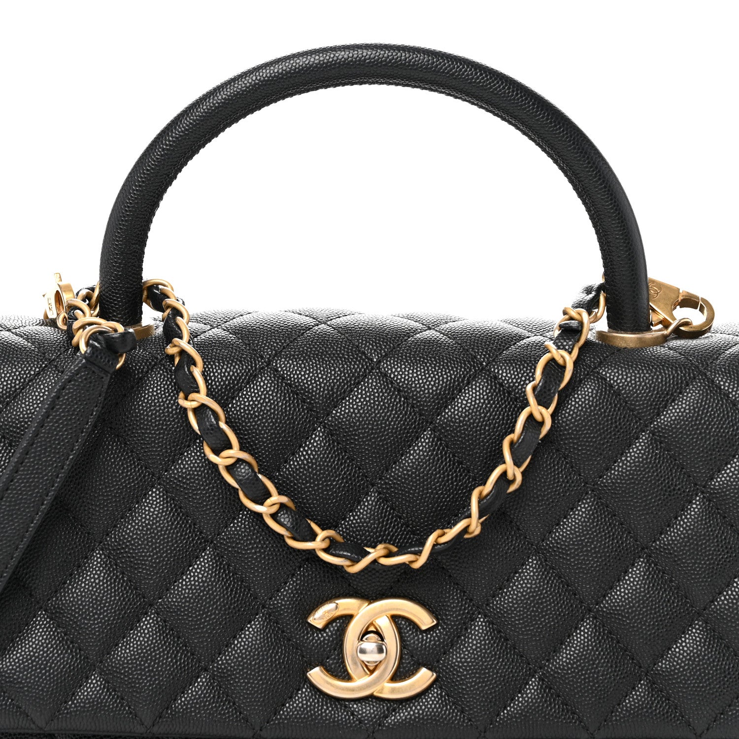 Chanel Caviar Quilted Small Coco Handle Flap Black 8 of 12