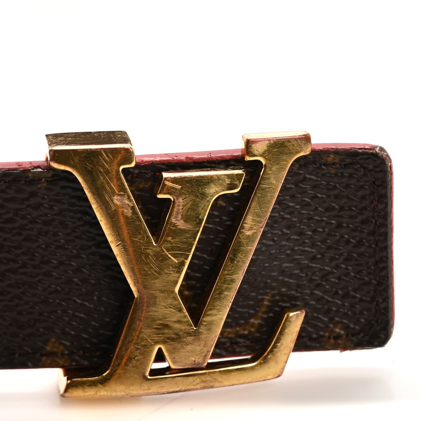 Calfskin Monogram 30mm LV Initiales Reversible Belt 85 34 Red