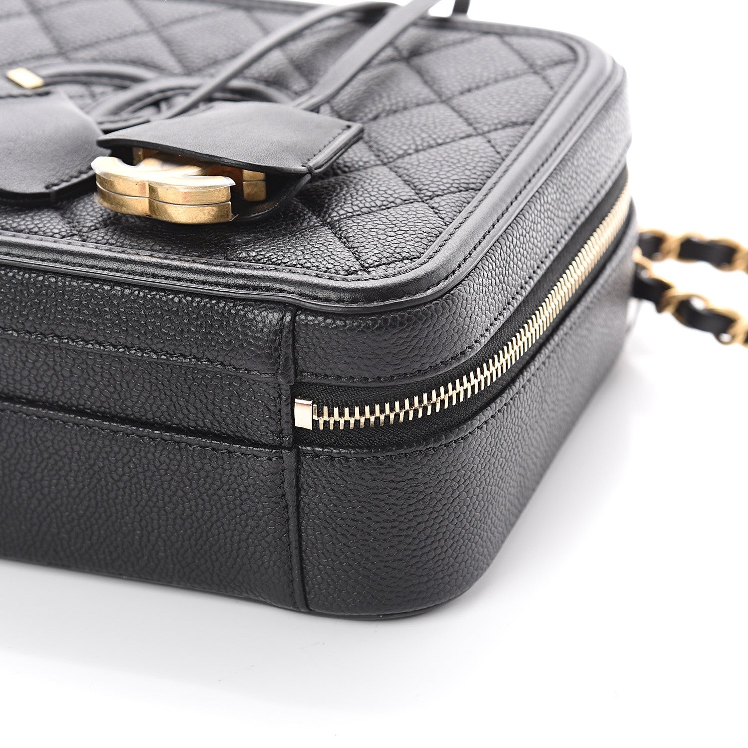 Chanel Caviar Quilted Medium CC Filigree Vanity Case Black 8 of 8
