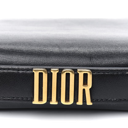 Christian Dior Lambskin Embroidered Tarot Pouch Clutch Black 6 of 6