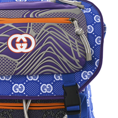 Gucci Jersey GG Monogram All Over Pan Sport Double Buckle Backpack  Blue Multicolor 8 of 10