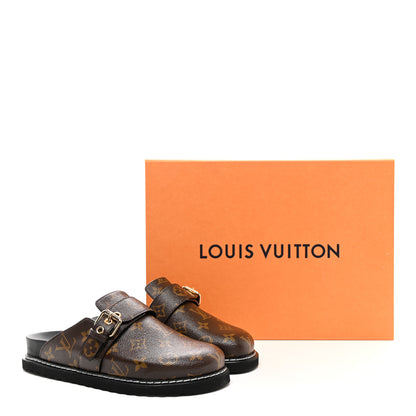 Louis Vuitton Patent Monogram Womens Cosy Flat Comfort Clog Mules 37 Brown 9 of 9