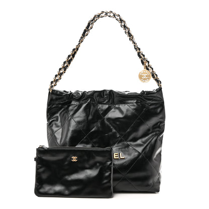 Chanel Shiny Calfskin Quilted Small Chanel 22 Black 3 of 11