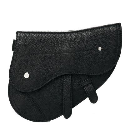 Christian Dior Grained Calfskin Saddle Pouch Belt Bag Black 1 of 10