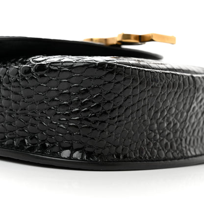 Saint Laurent Crocodile Embossed Calfskin Small Kaia Satchel Black 8 of 9