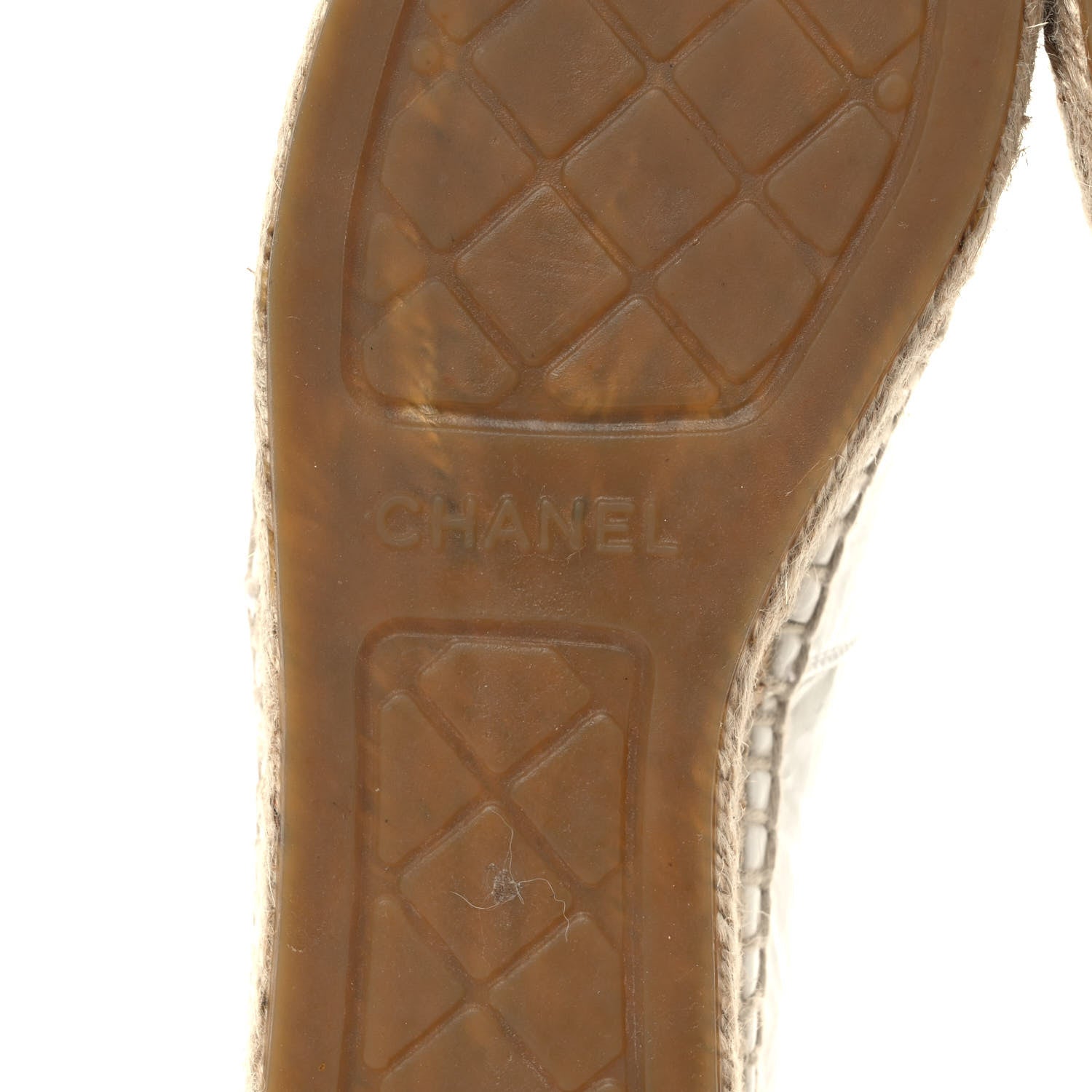 Chanel Distressed Patent CC Espadrilles 38 White Silver 6 of 8