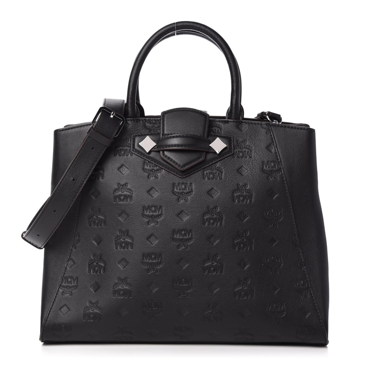 Calfskin Ottomar Monogram Medium Essential Tote Black