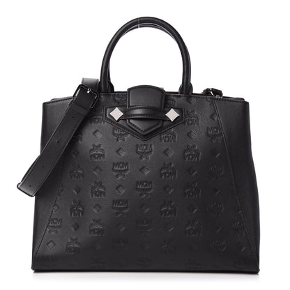 MCM Calfskin Ottomar Monogram Medium Essential Tote Black 1 of 11