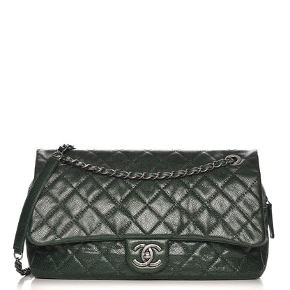 Chanel Iridescent Caviar Quilted Large Chic Flap Dark Green 1 of 7