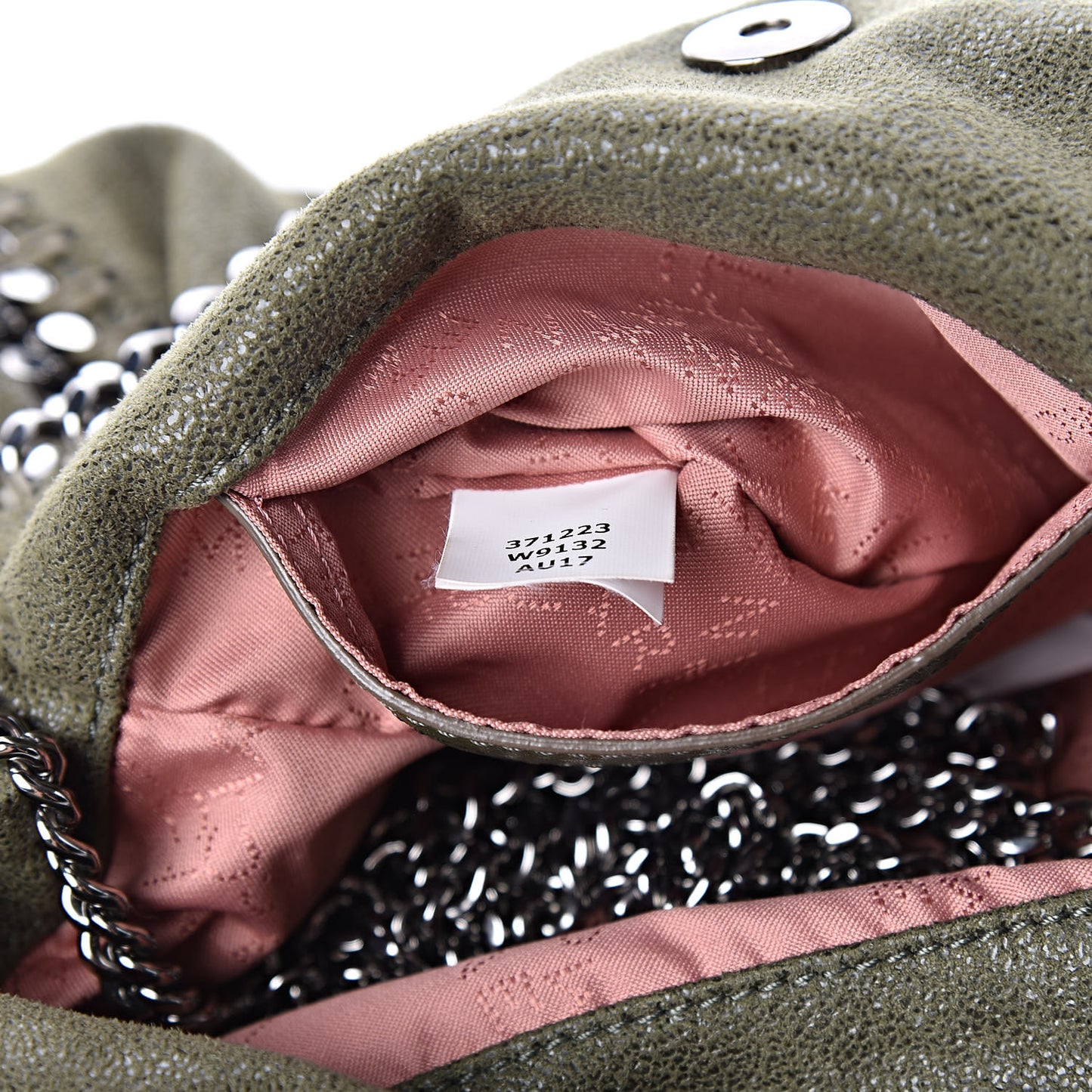 Shaggy Deer Mini Falabella Fold Over Tote Olive