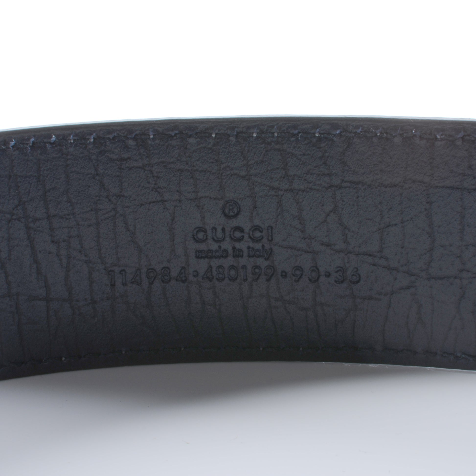 Gucci GG Plus Monogram Belt 90 36 Navy Blue 5 of 6