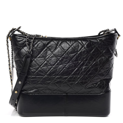 Chanel Aged Calfskin Quilted Large Gabrielle Hobo Black 1 of 10