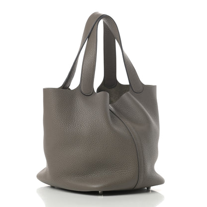 Hermes Taurillon Clemence Picotin Lock 22 MM Etain 3 of 11