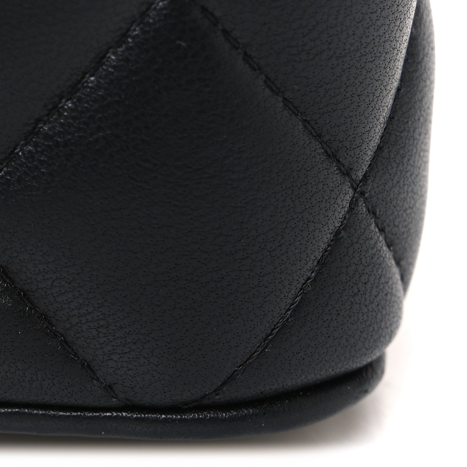 Chanel Lambskin Quilted Metal Mini Top Handle Vanity Case With Chain Black 10 of 10