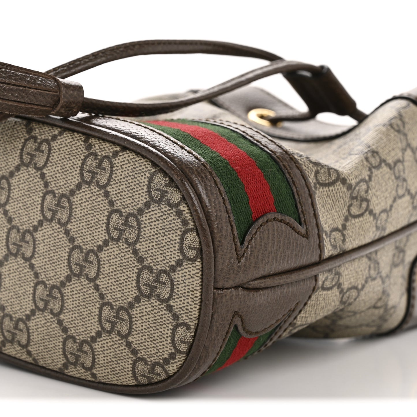 GG Supreme Monogram Web Mini Ophidia Bucket Bag Brown