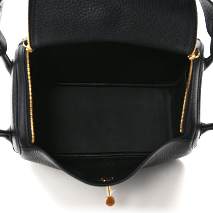 Hermes Taurillon Clemence Lindy 30 Black 5 of 10