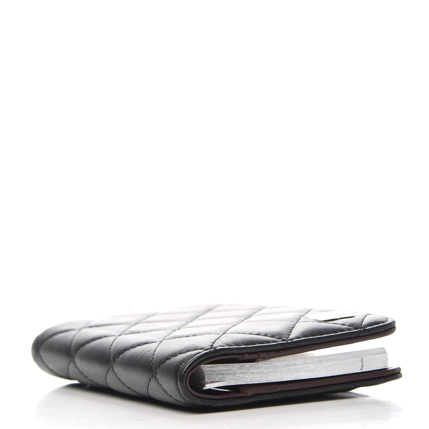 Lambskin Quilted Small Agenda Cover Black