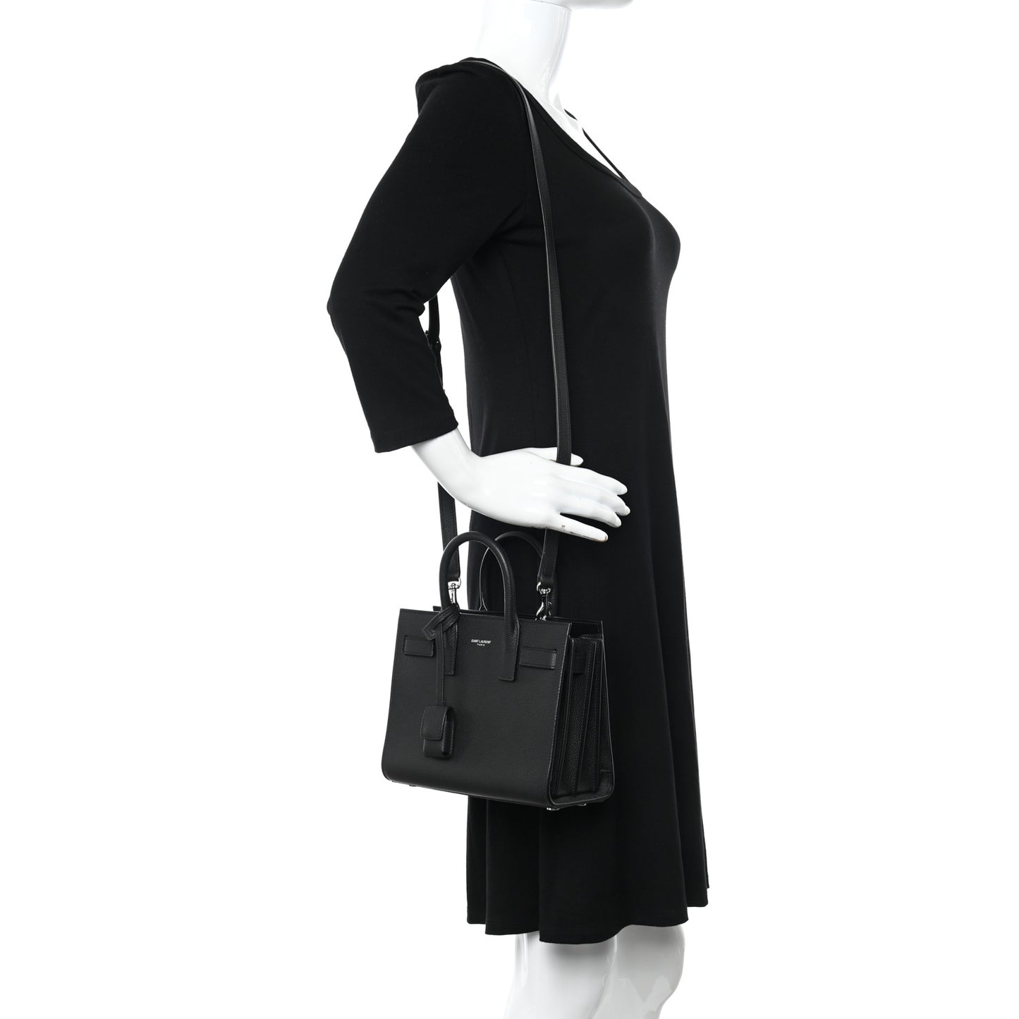 Grained Calfskin Nano Sac De Jour Black