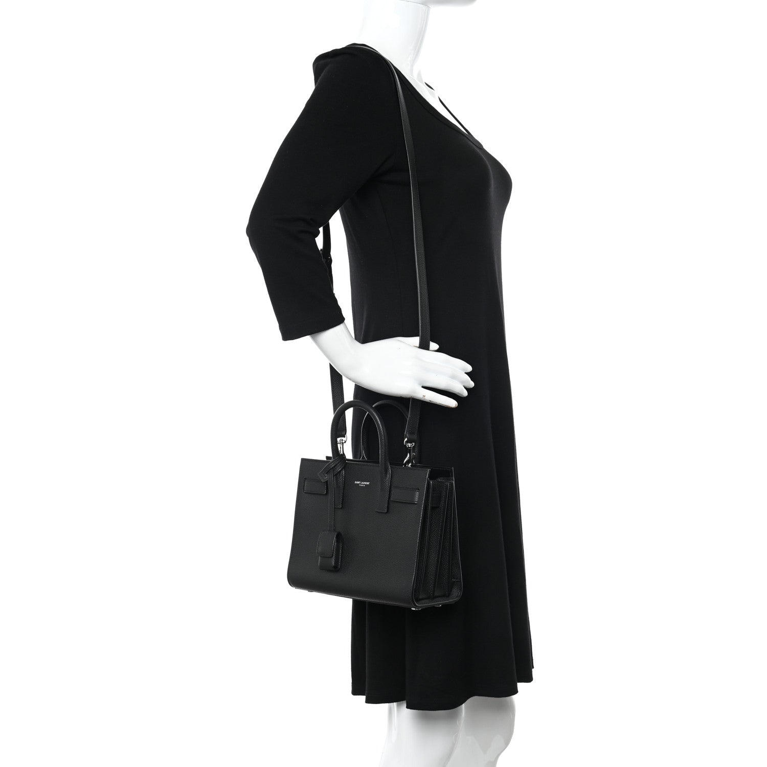 Saint Laurent Grained Calfskin Nano Sac De Jour Black 2 of 12